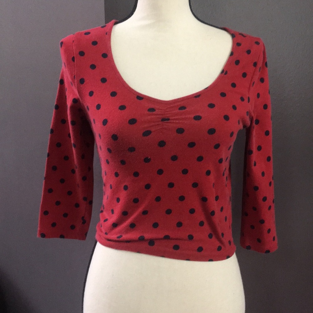 Red and black polka Forever 21 top